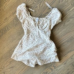 Cream floral romper